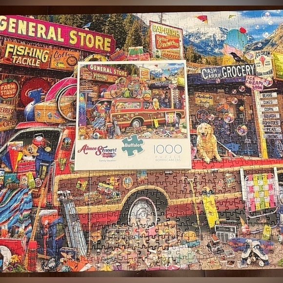Aimee Stewart Collection 1000 Piece Puzzle Family Vacation Buffalo Colorful - Picture 1 of 13